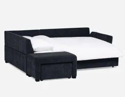 MINNESOTA left-facing sectional sofa-bed with storage