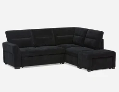 MINNESOTA left-facing sectional sofa-bed with storage