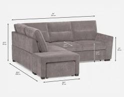 MINNESOTA left-facing sectional sofa-bed with storage