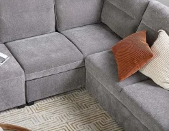 MINNESOTA left-facing sectional sofa-bed with storage