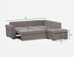 MINNESOTA right-facing sectional sofa-bed with storage