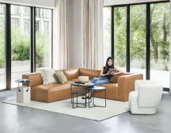 MONTE 100% leather classic 3-seater sofa