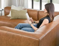 MONTE 100% leather classic 3-seater sofa