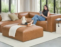 MONTE 100% leather ottoman