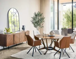 MORELLA mid-century modern 137 cm round dining table