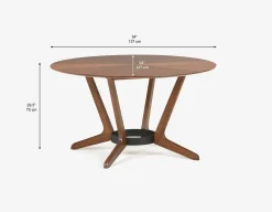 MORELLA mid-century modern 137 cm round dining table