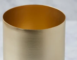 MURIEL metal planter with wood stand 22 cm
