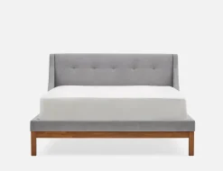 MUROL mid-century modern tufted upholstered wingback queen size bed