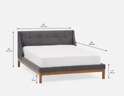 MUROL mid-century modern tufted upholstered wingback queen size bed