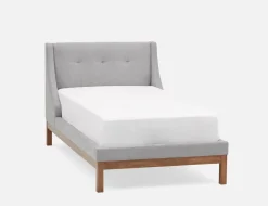 MUROL mid-century modern tufted upholstered wingback queen size bed