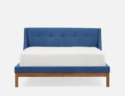 MUROL mid-century modern tufted upholstered wingback queen size bed