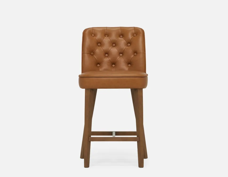 NELA 100% leather counter stool 66cm
