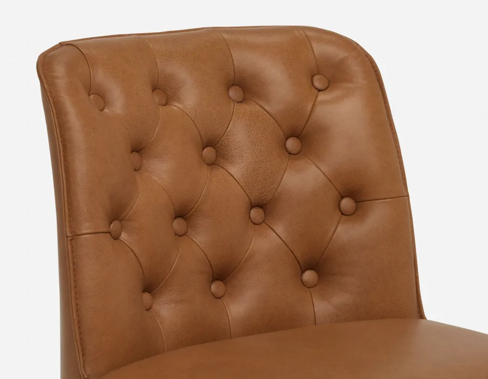 NELA 100% leather counter stool 66cm