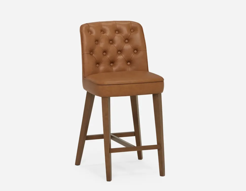 NELA 100% leather counter stool 66cm