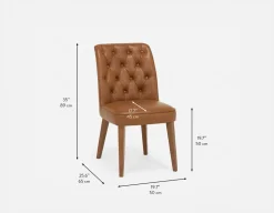 NELA 100% leather vintage dining chair