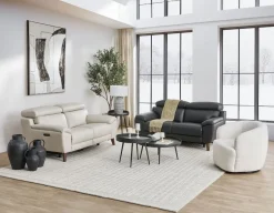 NILLIE 100% leather power recliner contemporary loveseat