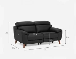 NILLIE 100% leather power recliner contemporary loveseat