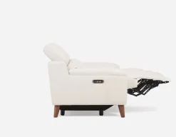 NILLIE 100% leather power recliner contemporary loveseat