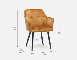 OCTAVE velvet dining armchair