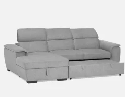ODETTE contemporary left-facing sectional sofa-bed with storage