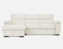 ODETTE contemporary left-facing sectional sofa-bed with storage