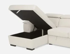 ODETTE contemporary left-facing sectional sofa-bed with storage