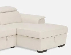 ODETTE contemporary right-facing sectional sofa-bed with storage