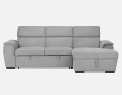 ODETTE contemporary right-facing sectional sofa-bed with storage