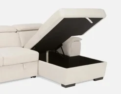 ODETTE contemporary right-facing sectional sofa-bed with storage