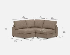 OLISA 3-pc modular interchangeable sofa