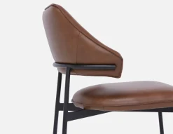 PALMA 100% leather mid-century modern dining chair