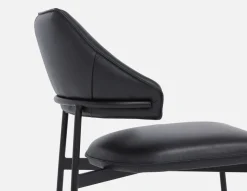 PALMA 100% leather mid-century modern dining chair