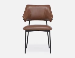 PALMA 100% leather mid-century modern dining chair