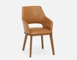 PALMA 100% leather mid-century modern dining chair