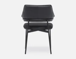 PALMA 100% leather mid-century modern dining chair