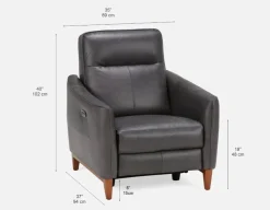 PALMER contemporary modern power-reclining 100% leather armchair