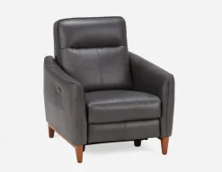 PALMER contemporary modern power-reclining 100% leather armchair
