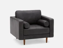 PALMER contemporary modern power-reclining 100% leather armchair