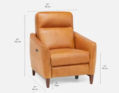 PALMER contemporary modern power-reclining 100% leather armchair
