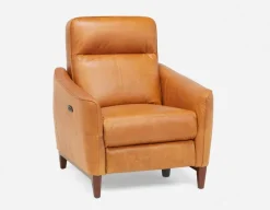 PALMER contemporary modern power-reclining 100% leather armchair