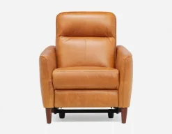 PALMER contemporary modern power-reclining 100% leather armchair