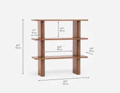 PALMO modern-retro 3-tier hutch shelf 110cm