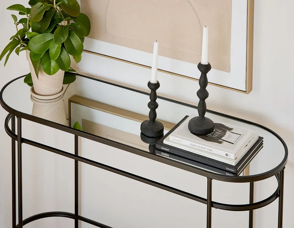 PETE mirrored top console table 120 cm