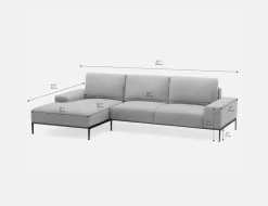 PRESTON modern left-facing sectional sofa