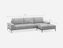 PRESTON modern right-facing sectional sofa
