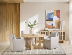PRIYA round acacia wood dining table 140cm