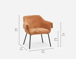 RALPH mid-century upholstered dining armchair