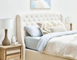 RAVEL traditional tufted upholstered wingback king-size bed with storage