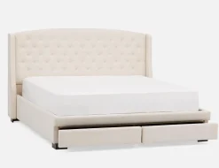 RAVEL traditional tufted upholstered wingback king-size bed with storage