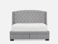 RAVEL traditional tufted upholstered wingback queen size bed with storage